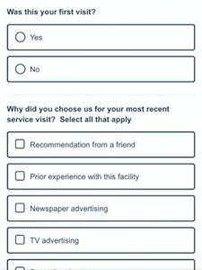 Image of a customer satisfaction survey